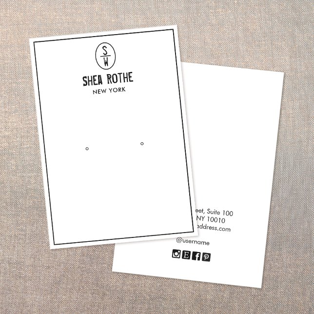 Placa de Exibição Monograma com Carimbo de Vintage (Criador carregado)