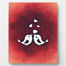 Placa De Exibição Pássaros apaixonados