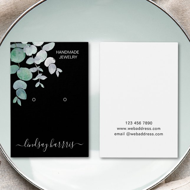 Placa de Exibição Preta do Eucalyptus Earrings Wat (Criador carregado)