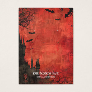 Placa de exibição Red Black Gothic Halloween Earre