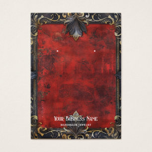 Placa de exibição Red Black Gothic Halloween Earre