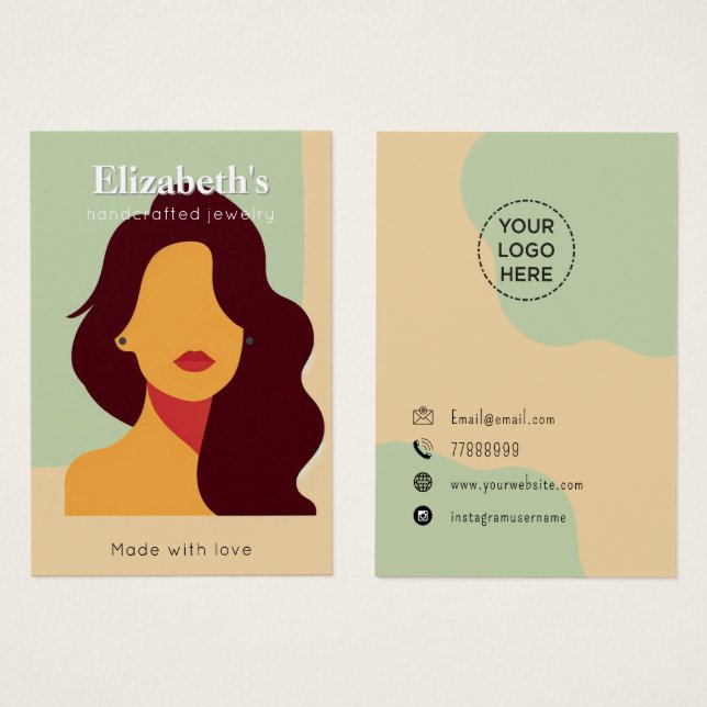 Placa de exibição Retrato da Mulher Elegante (Frente & Verso)