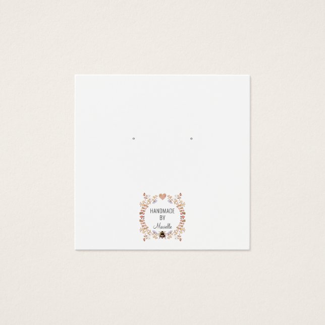 Placa de Exibição Rustic Floral Earring Jewelry (Frente)