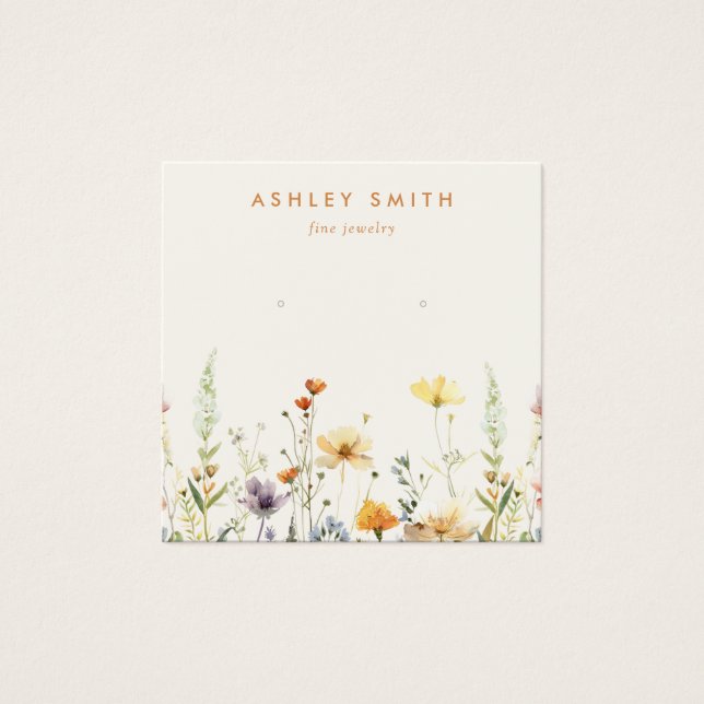 Placa de Exibição Rustic Wildflower Earring (Frente)