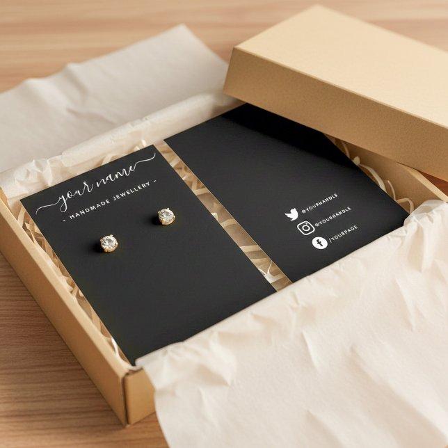Placa de exibição simples e elegante do brinco (Simple elegant stud earring display card.)