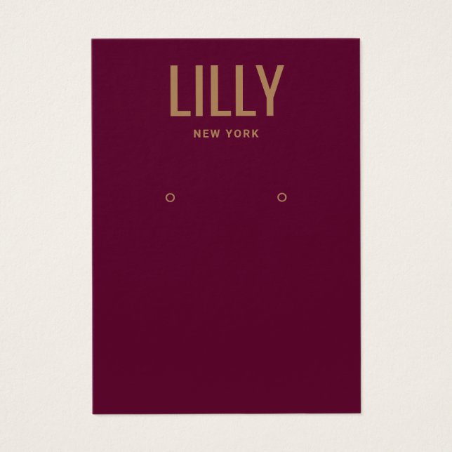 Placa de exibição Simples Moderna Burgundy Earrati (Frente)