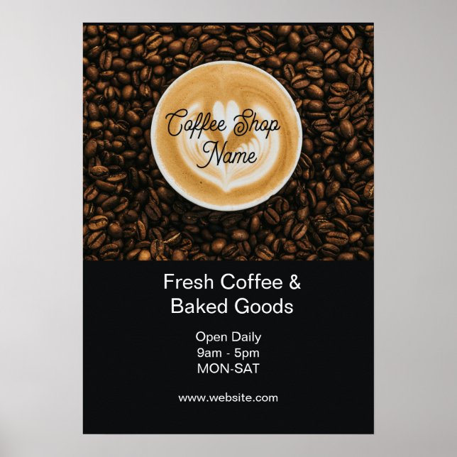 Placa de Faixa de Cafeteria | Poster de Abertura d (Frente)