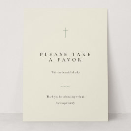 Placa de Favor de Mesa Grace Sage Minimal Cross