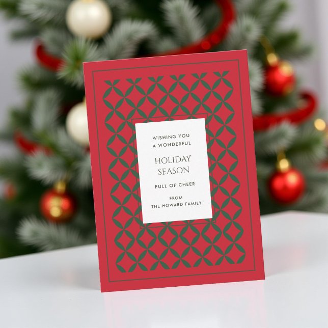 Placa de Férias Moderna do Meio século Verde Retro (Criador carregado)