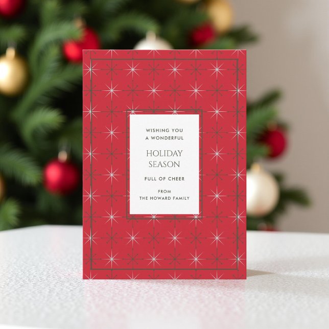 Placa de Férias Moderna do Meio século Verde Retro (Criador carregado)