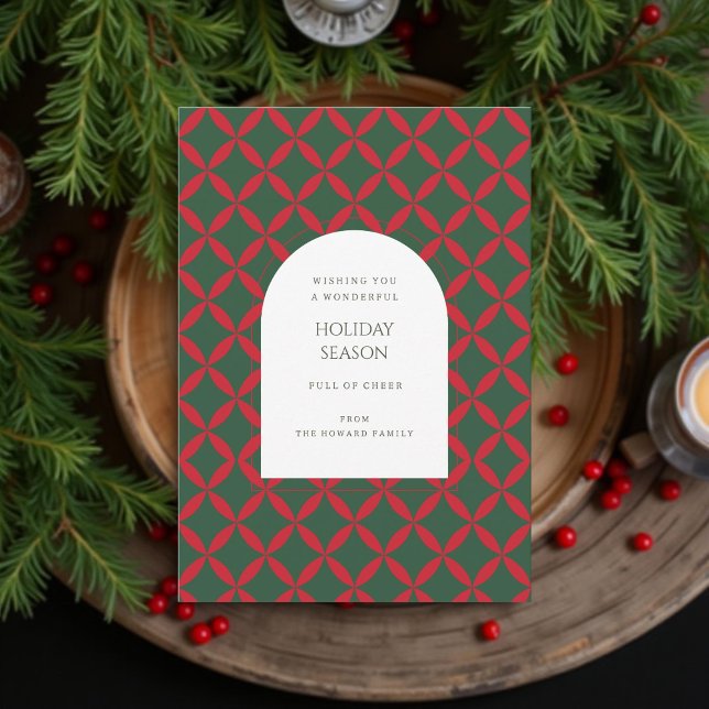 Placa de Férias Moderna do Meio século Vermelho Ve (Criador carregado)