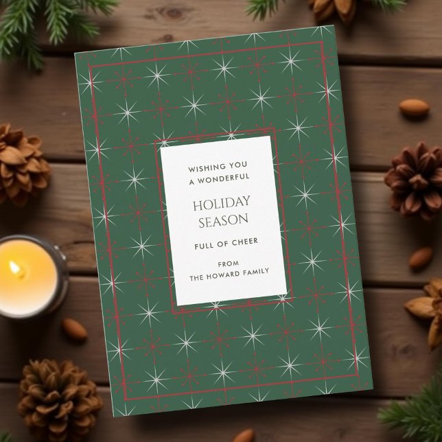 Placa de Férias Moderna do Meio século Vermelho Ve (Criador carregado)