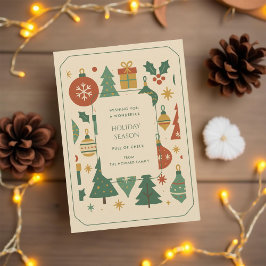 Placa de Férias Moderna do Meio século Vermelho Ve