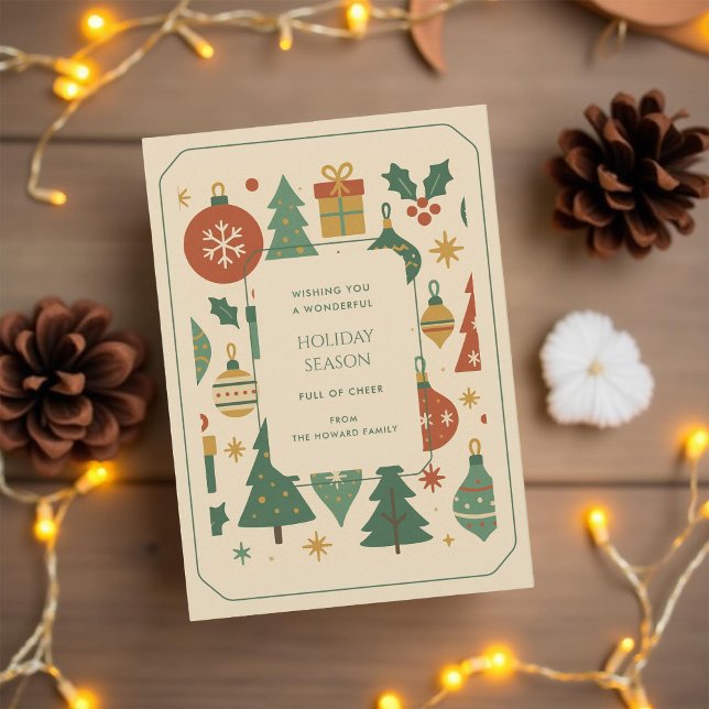 Placa de Férias Moderna do Meio século Vermelho Ve (Criador carregado)