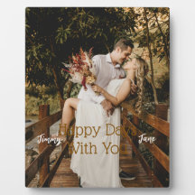 Placa de Foto de Casal Personalizada com Escrita