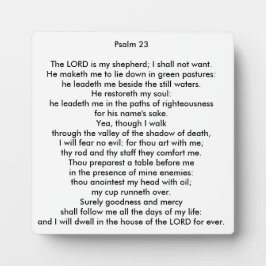 Placa de Foto Psalm 23 Quadrada Tabletop