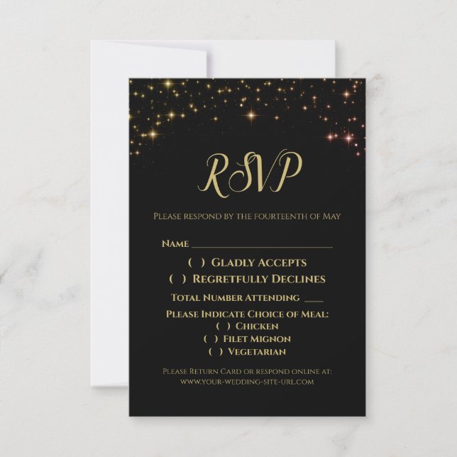 Placa de Gabinete RSVP de Casamento Dourado do Spa (Frente)