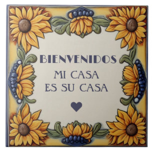 Placa de Girassóis Bem-vindos Mi Casa Es Su Casa