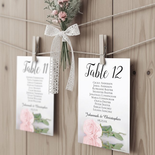 Placa de Gráfico de Casamento de Casamento de Nome (Use These Cards to Create your own Seating Chart Display)