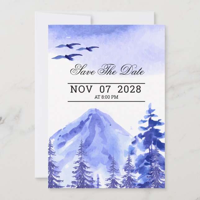 Placa de Grupo de Paisagem de Convite para casamen (Verso)