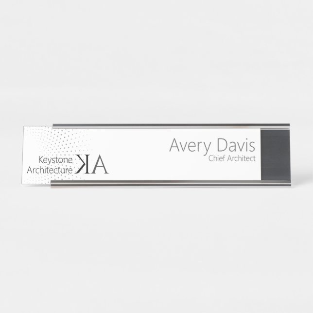 Placa de Identificação de Mesa de Arquiteto Minima (Frente)
