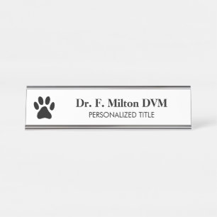 Placa de identificação de mesa de metal da pata