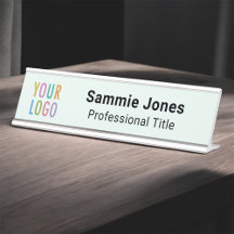 Placa de identificação de mesa Light Green 2x8 com