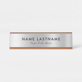 Placa de identificação de mesa moderna com nome e