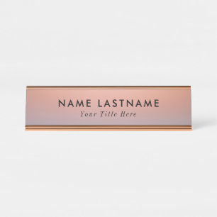 Placa de identificação de mesa moderna com nome e