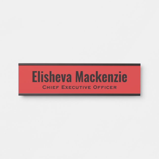 Placa de Identificação de Nome de Porta de Escritó (Frente)