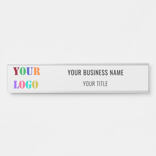 Placa de Identificação de Porta com Nome e Logotip (Frente)