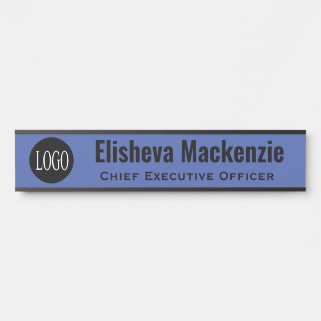 Placa de identificação de porta de escritório com  (Frente)