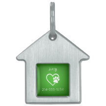 Placa de Identificação Personalizada Verde para Cã