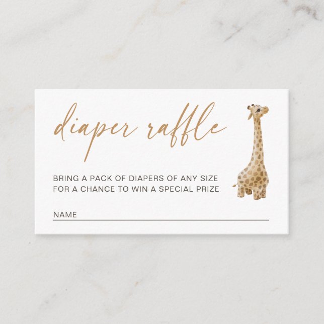 Placa de inserção de convite para Raffle de Fralda (Frente)