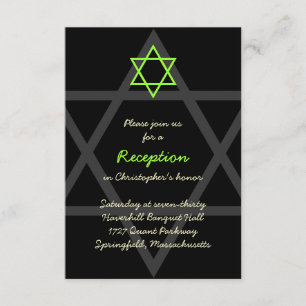 Placa de inserção de recepção Mitzvah, Bar preto e