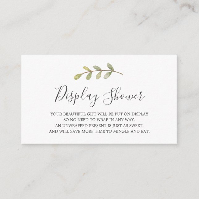 Placa de inserção do Chá de fraldas de exibição (Frente)