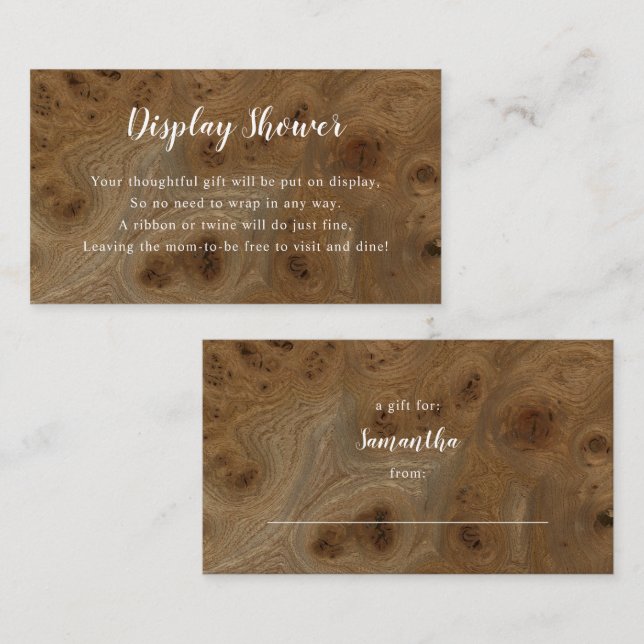 Placa de inserção do Chá de fraldas de exibição de (Frente/Verso)