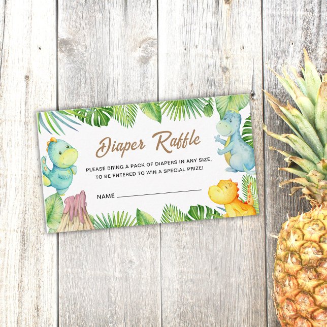 Placa de inserção do Raffle da Fralda do Dinossaur (Criador carregado)