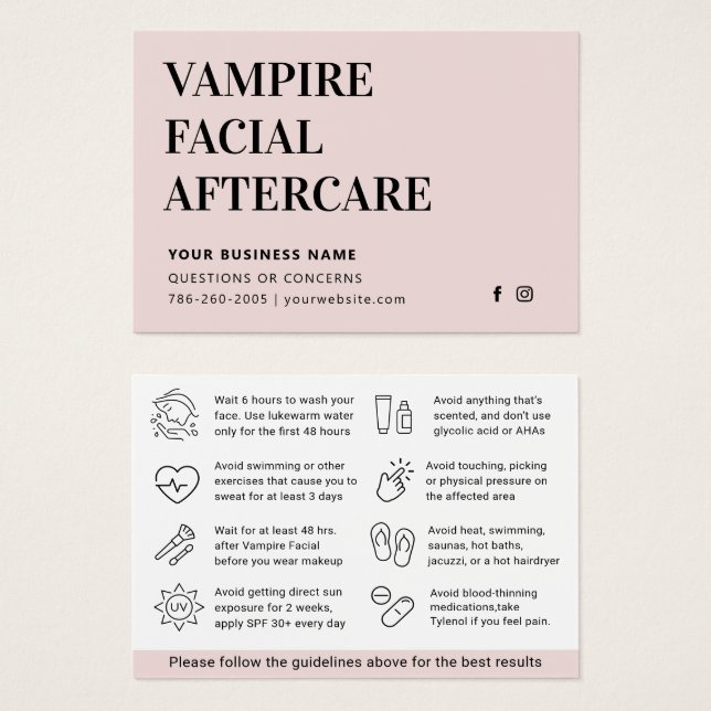 Placa de instrução de pós-assistência para qualque (Frente & Verso)