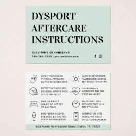 Placa de instrução de pós-tratamento para injeção