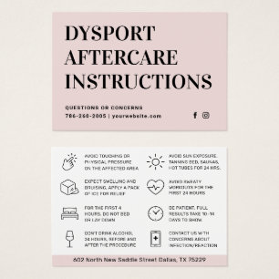 Placa de instrução de pós-tratamento para injeção