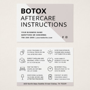 Placa de instrução de pós-tratamento para injeção