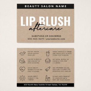 Placa de instrução Premium Kraft Lip Blush AfterCa