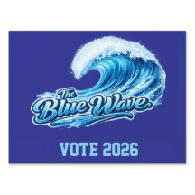 Placa de jardim da onda azul - vote 2026
