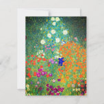 Placa de Jardim Flor Gustav Klimt<br><div class="desc">Cartão com a pintura a óleo do Jardim Flor de Gustav Klimt (1906). Um belo jardim de flores roxas,  vermelhas,  brancas,  azuis e laranja. Um presente de excelente para fãs de Arte Nouveau e de Arte Austríaca.</div>