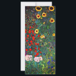Placa de Jardim Flor Gustav Klimt<br><div class="desc">Cartão que inclui o Jardim de Fazendas de pintura a óleo de Gustav Klimt com girassóis (1907). Um belo jardim de girassóis e belas flores azuis, vermelhas, roxas, rosa e brancas. Um presente de excelente para fãs de Arte Nouveau e de Arte Austríaca.</div>
