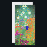 Placa de Jardim Flor Gustav Klimt<br><div class="desc">Cartão com a pintura a óleo do Jardim Flor de Gustav Klimt (1906). Um belo jardim de flores roxas,  vermelhas,  brancas,  azuis e laranja. Um presente de excelente para fãs de Arte Nouveau e de Arte Austríaca.</div>