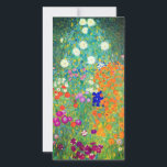 Placa de Jardim Flor Gustav Klimt<br><div class="desc">Cartão com a pintura a óleo do Jardim Flor de Gustav Klimt (1906). Um belo jardim de flores roxas,  vermelhas,  brancas,  azuis e laranja. Um presente de excelente para fãs de Arte Nouveau e de Arte Austríaca.</div>