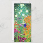 Placa de Jardim Flor Gustav Klimt<br><div class="desc">Cartão com a pintura a óleo do Jardim Flor de Gustav Klimt (1906). Um belo jardim de flores roxas,  vermelhas,  brancas,  azuis e laranja. Um presente de excelente para fãs de Arte Nouveau e de Arte Austríaca.</div>