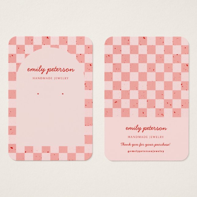 Placa de Joalharia Vermelha Rosa Arco Moderno (Frente & Verso)